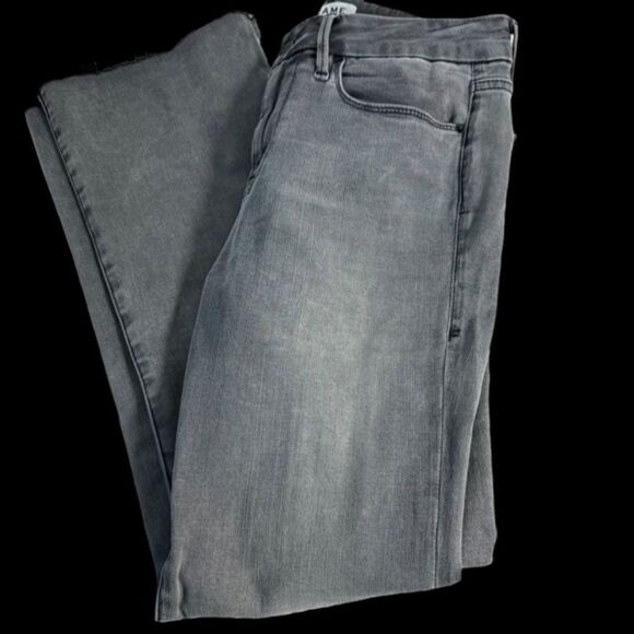 Frame Le Crop Mini Boot Grey Cropped Jeans Sz 26 - Picture 2 of 11